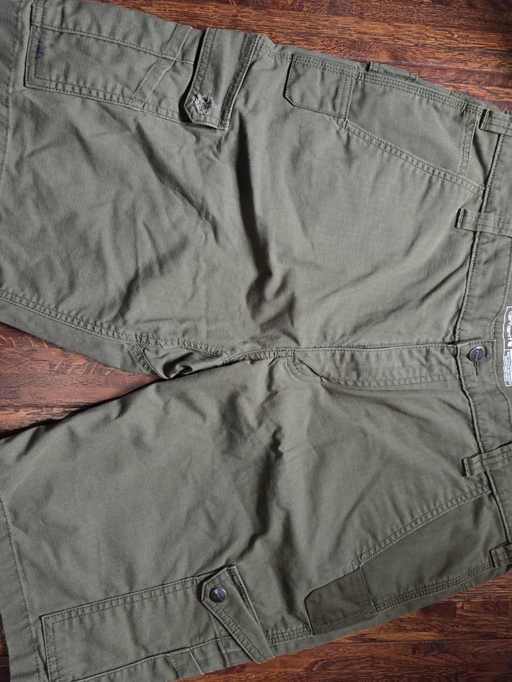 Carhartt Olive Green Relaxed Fit Waistband Shorts